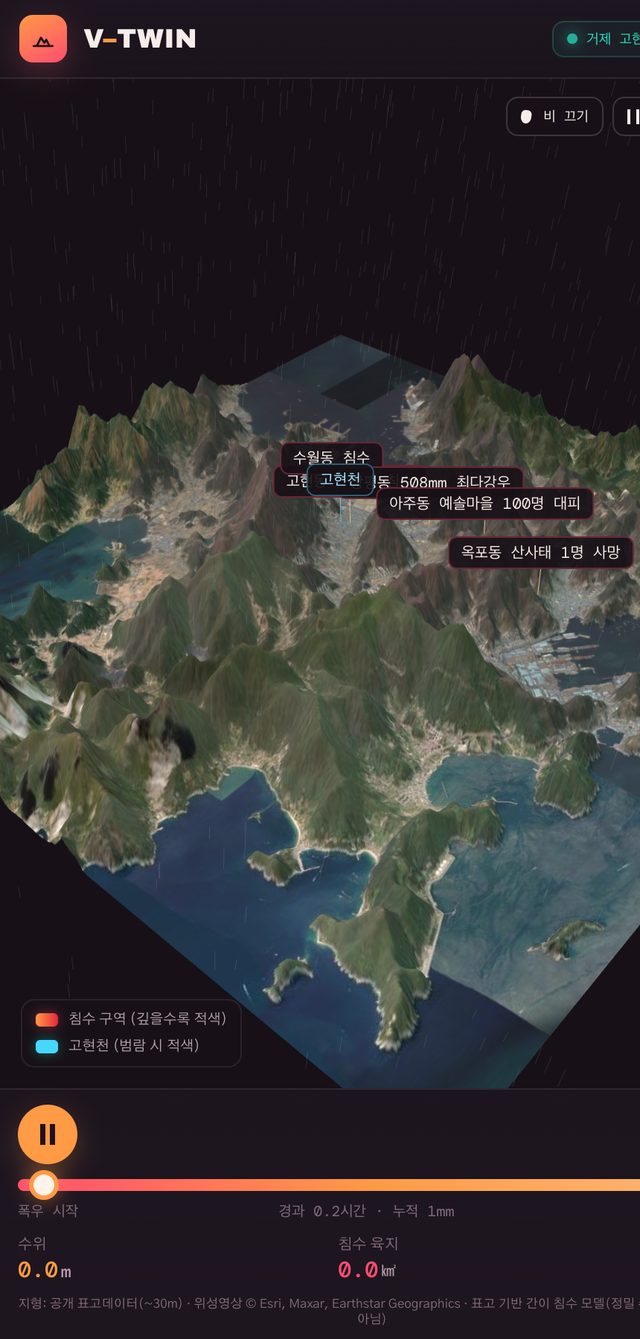 V-TWIN 모바일 화면