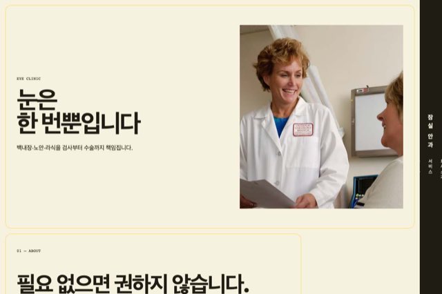 잠실 안과 사이트 화면